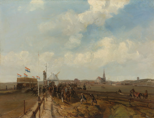 Racetrack at Scheveningen, opened 3 August 1846 – Charles Rochussen (eigenhandig gesigneerd) Vintage Cityscape Art Print | Wall Art Poster