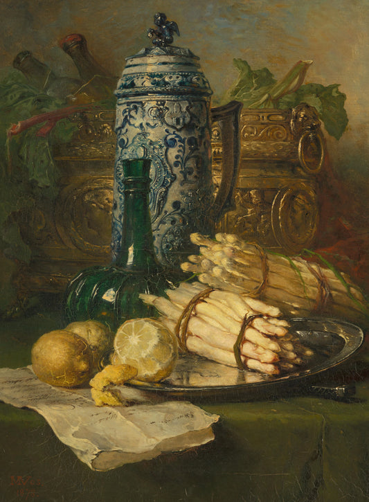 Stilleven met kan van steengoed – Maria Vos (vermeld op object) Vintage Still Life Art Print | Wall Art Poster