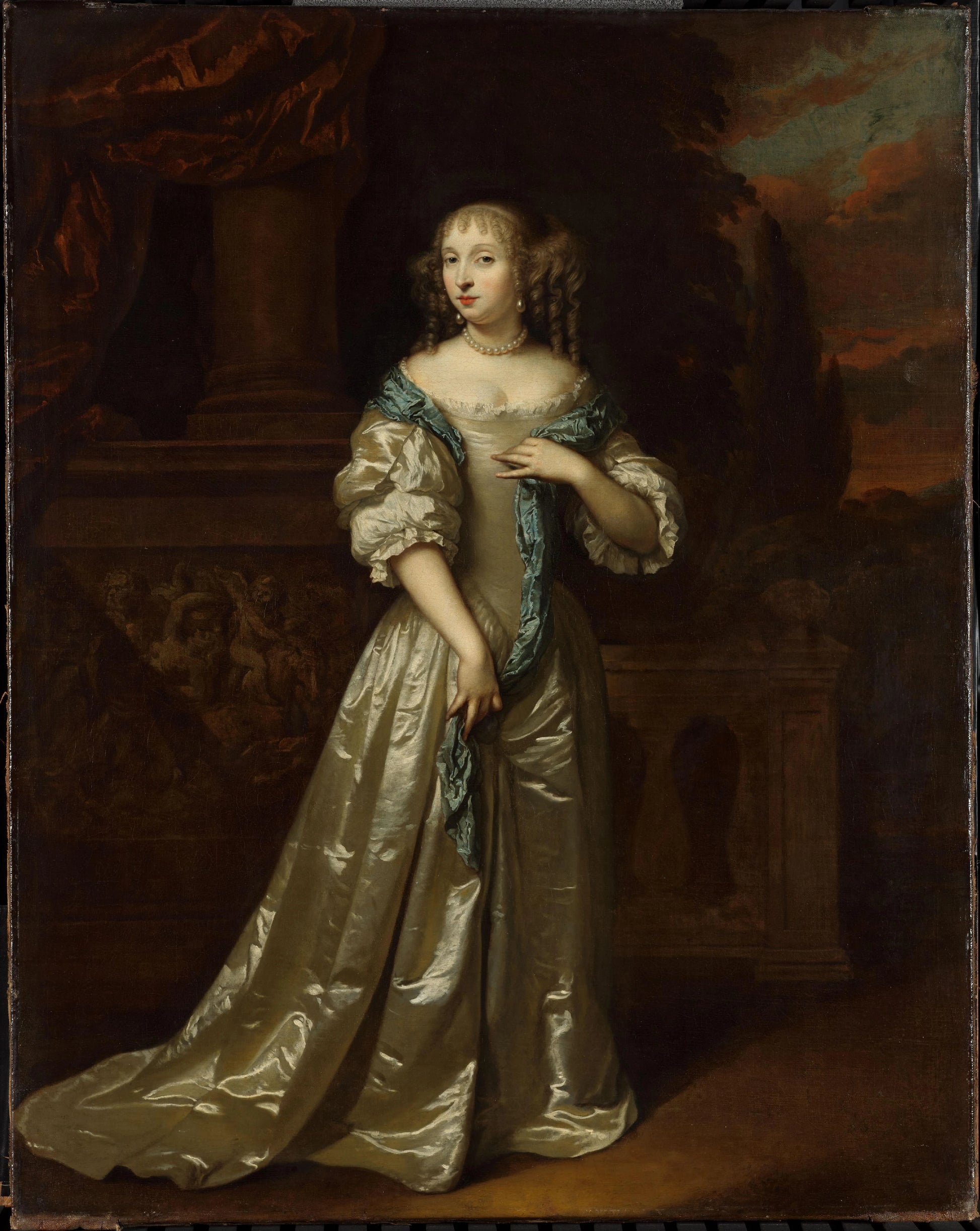 Portrait of Lady Philippina Staunton, wife of Roelof van Arkel, lord of Burgst – Caspar Netscher Vintage Portrait Art Print | Wall Art Poster