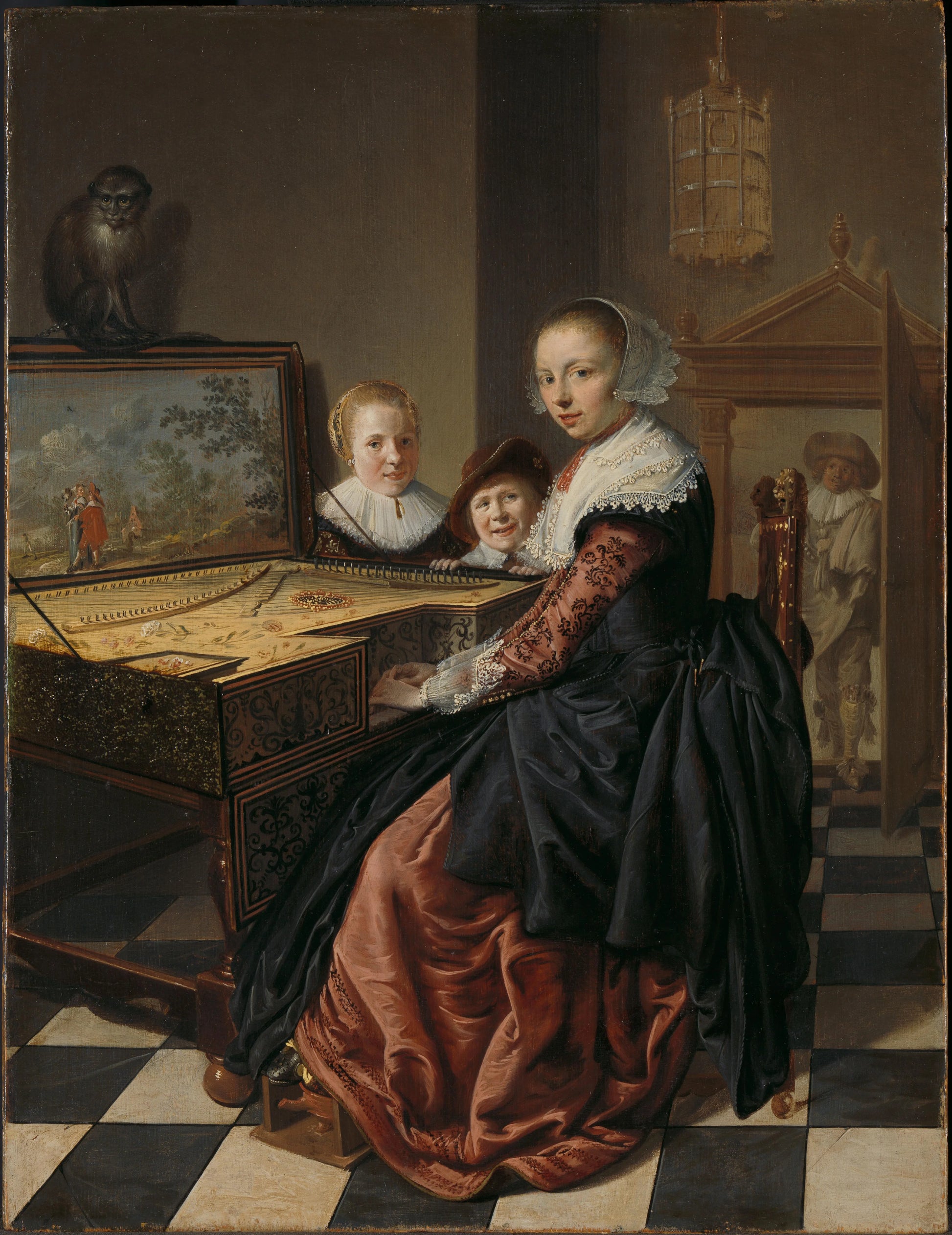 Woman Playing the Virginal – Jan Miense Molenaer Vintage Art Print | Wall Art Poster