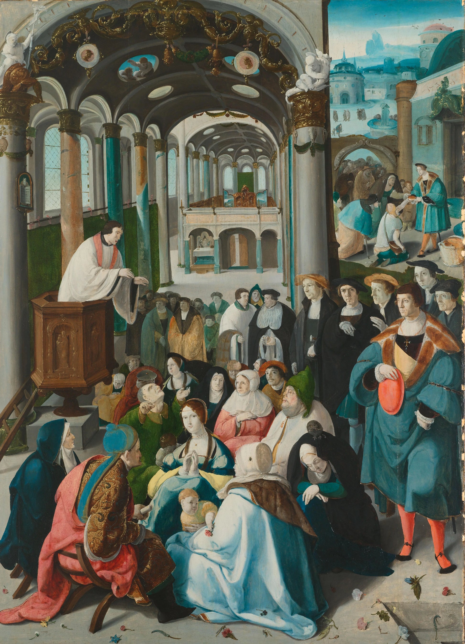 The Calling of St Anthony – Aertgen Claesz van Leyden Vintage Floral Art Print | Wall Art Poster