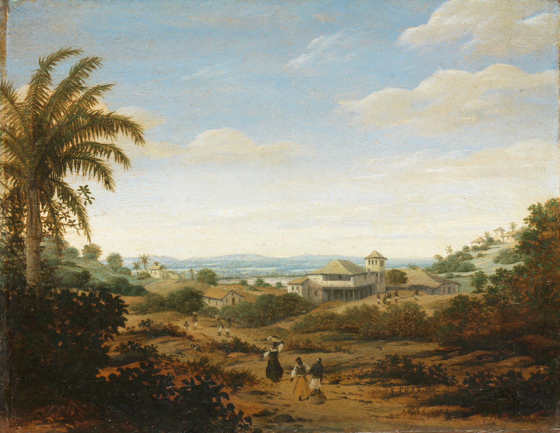 Landscape on the Senhor de Engenho river, Dutch Brazil – Frans Jansz Post (mentioned on object) Vintage Landscape Art Print | Wall Art Poster