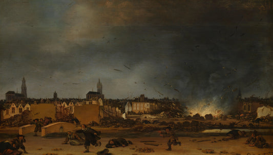 The explosion of the powder magazine in Delft, 12 October 1654 – Egbert Lievensz. van der Poel Vintage Cityscape Art Print | Wall Art Poster