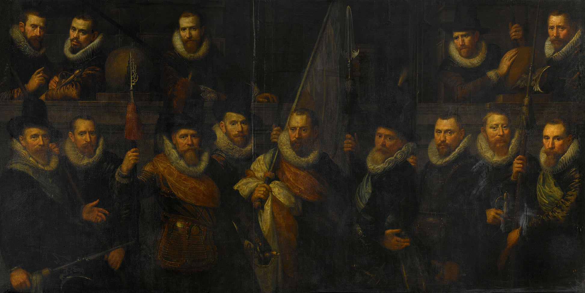 Officers and Other Civic Guardsmen of the IIIrd District of Amsterdam, under the Command of Captain Jacob Gerritsz Hoyngh and Lieutenant Nanningh Florisz Cloeck – Paulus Moreelse (eigenhandig gesigneerd) Vintage Portrait Art Print | Wall Art Poster
