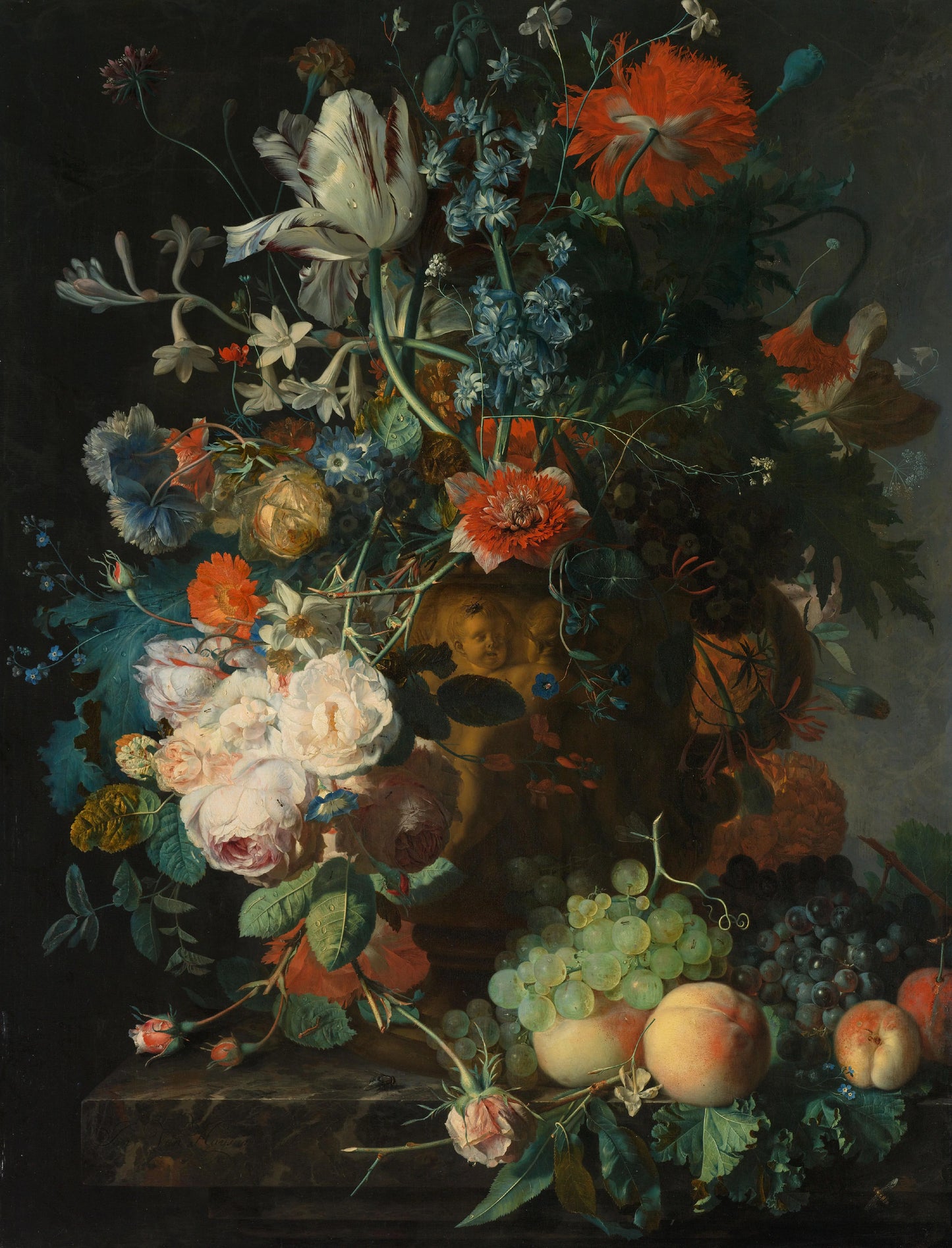 Still Life with Flowers and Fruit – Jan van Huysum Vintage Still Life Art Print | Wall Art Poster