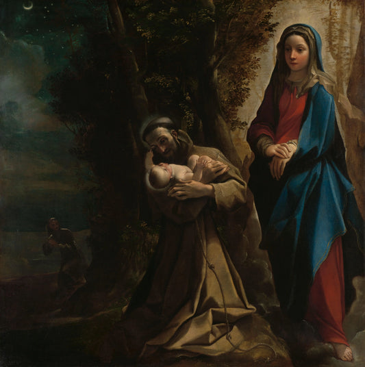 The Vision of St Francis of Assisi – Ludovico Carracci Vintage Landscape Art Print | Wall Art Poster