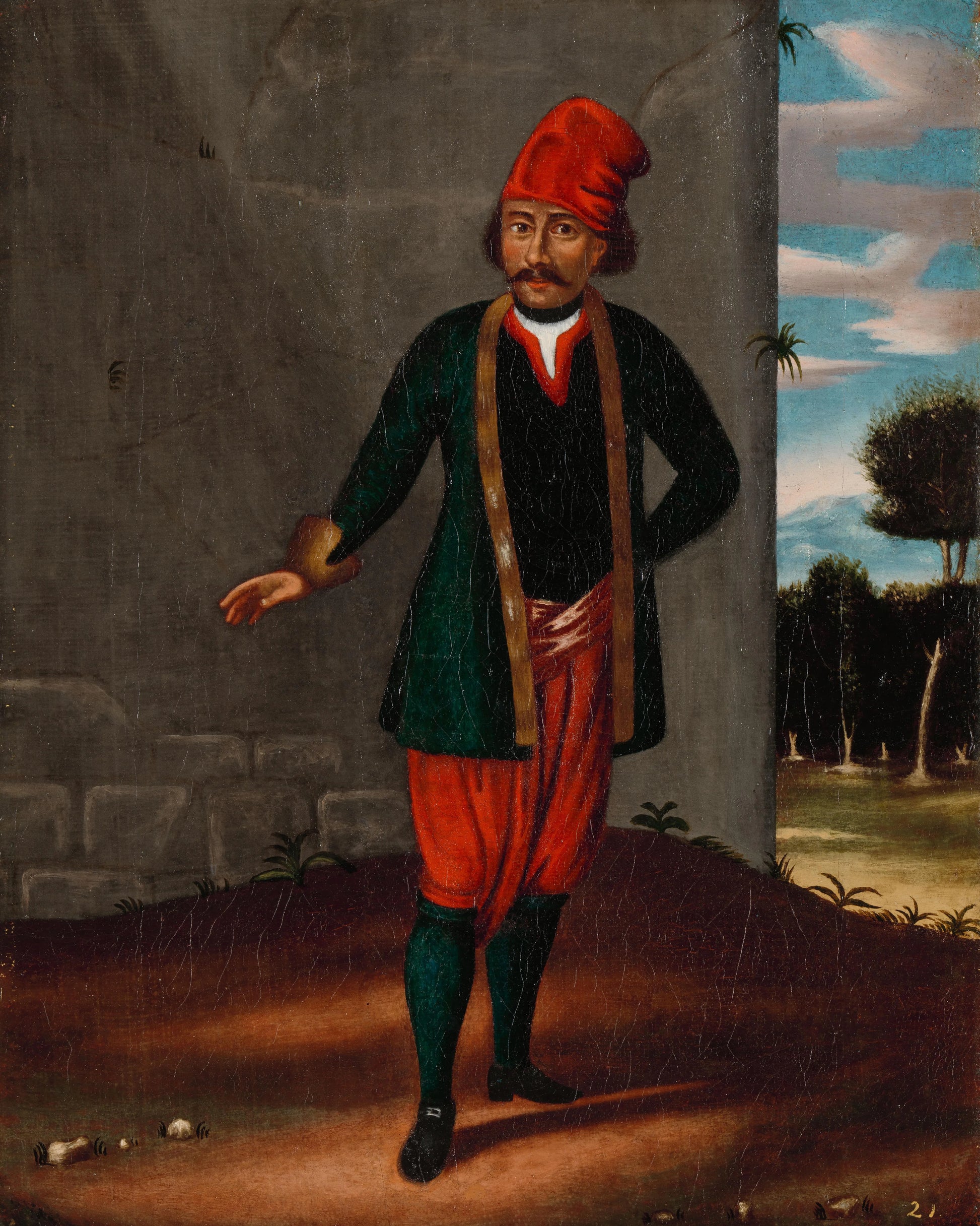 Man from the Island of Tinos – workshop of Jean Baptiste Vanmour Vintage Art Print | Wall Art Poster
