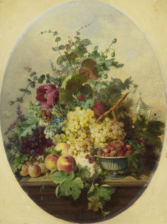 Stilleven met vruchten en bloemen – Louis Martinet Vintage Still Life Art Print | Wall Art Poster