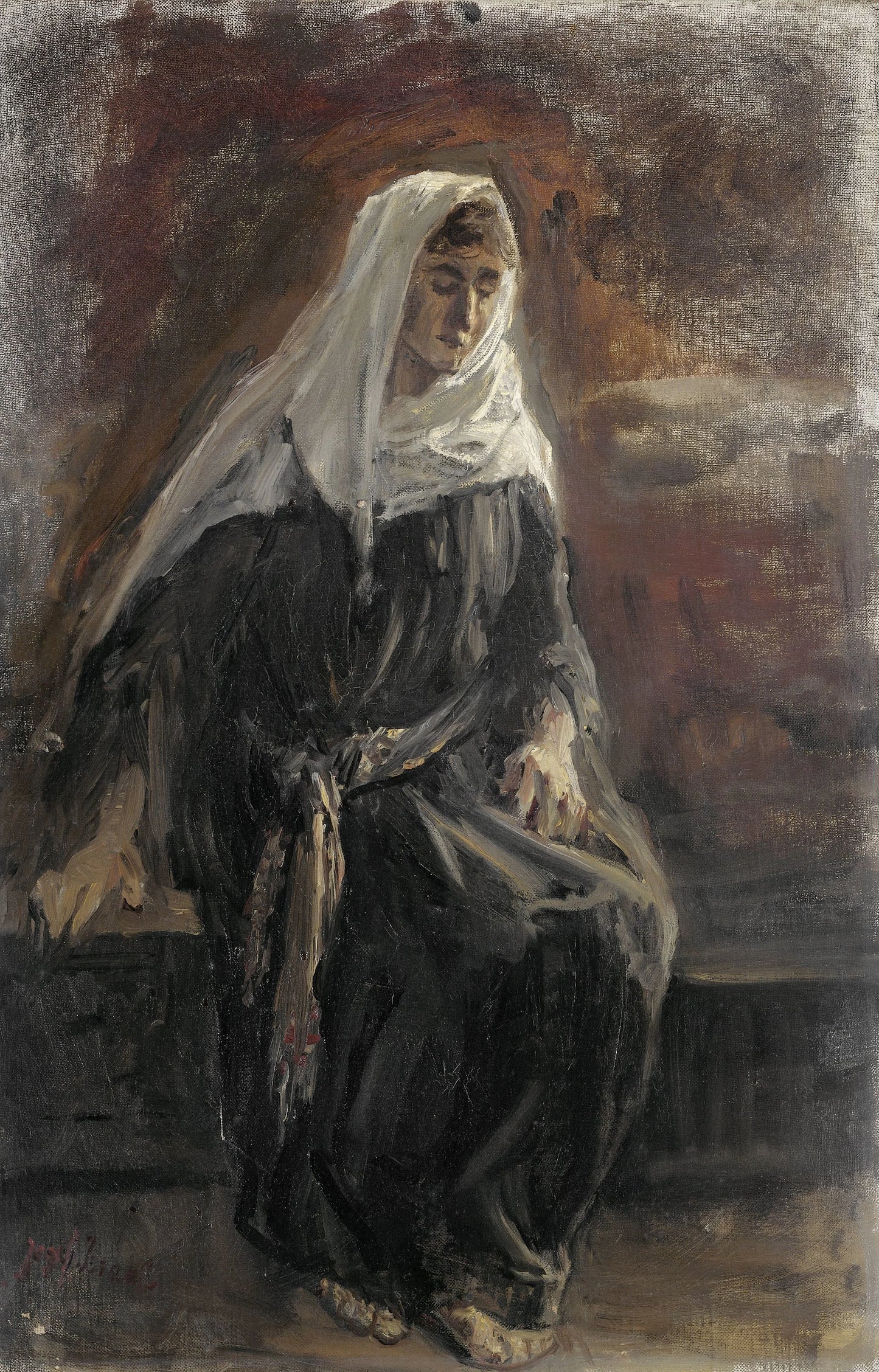 Woman Sitting – Jozef Israëls Vintage Art Print | Wall Art Poster