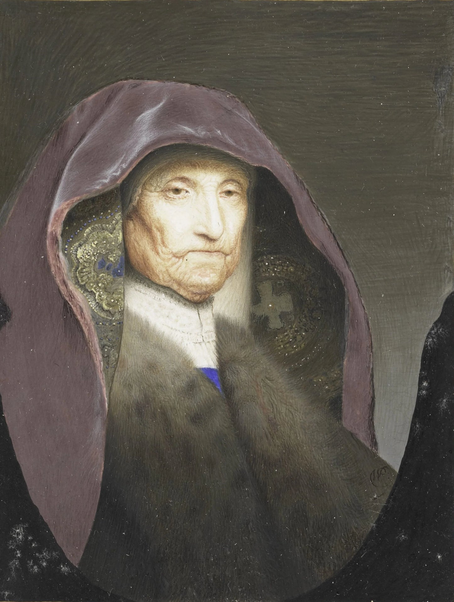 Portret van een oude vrouw, zogenaamd Rembrandts moeder – Willem Paulet [rejected attribution] Vintage Art Print | Wall Art Poster