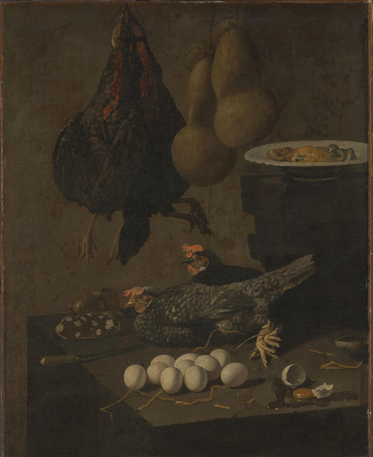 Still Life with Chickens and Eggs – Giovanni Battista Recco Vintage Still Life Art Print | Wall Art Poster
