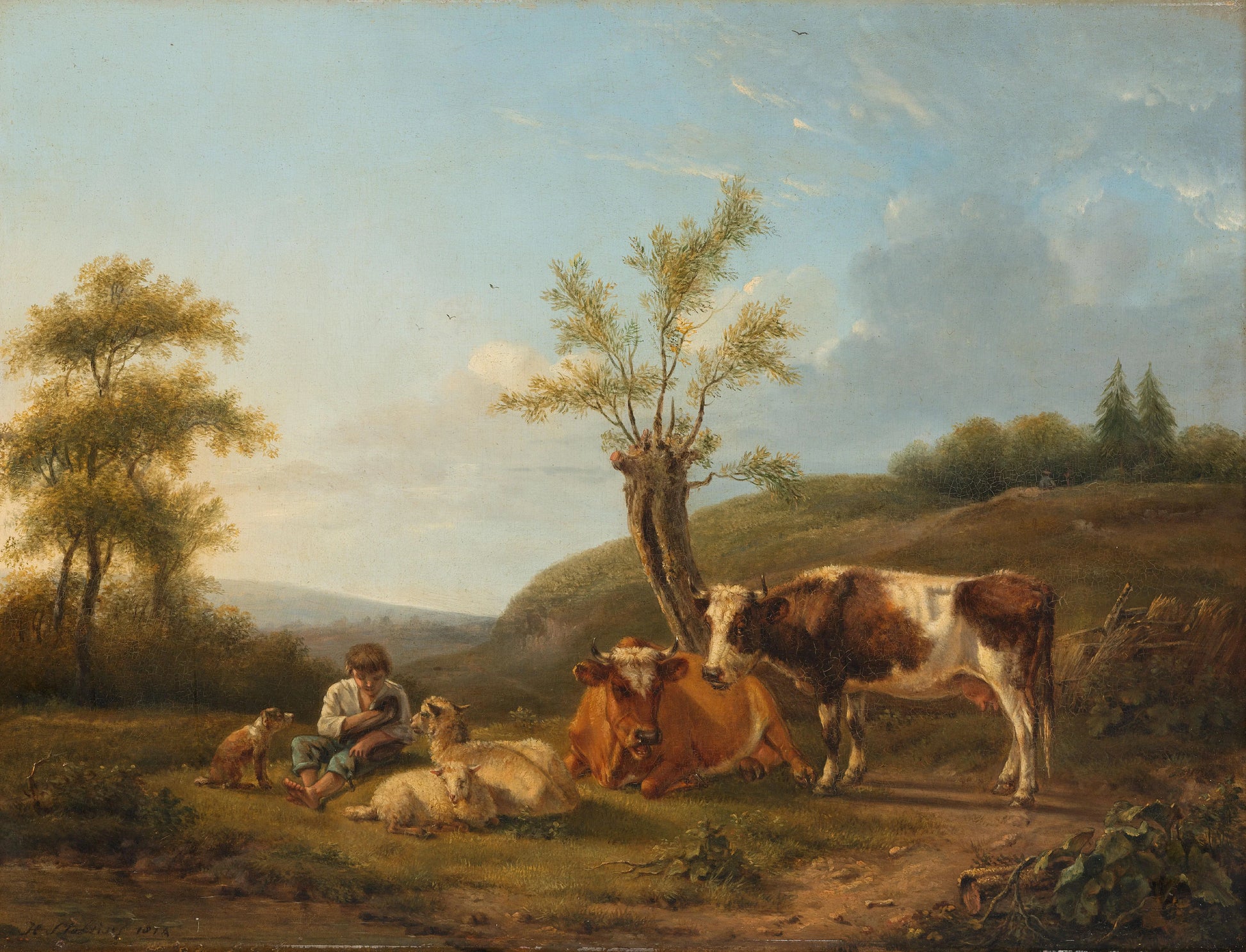 Landscape with Cattle near Darthuizen – Hendrik Stokvisch Vintage Landscape Art Print | Wall Art Poster