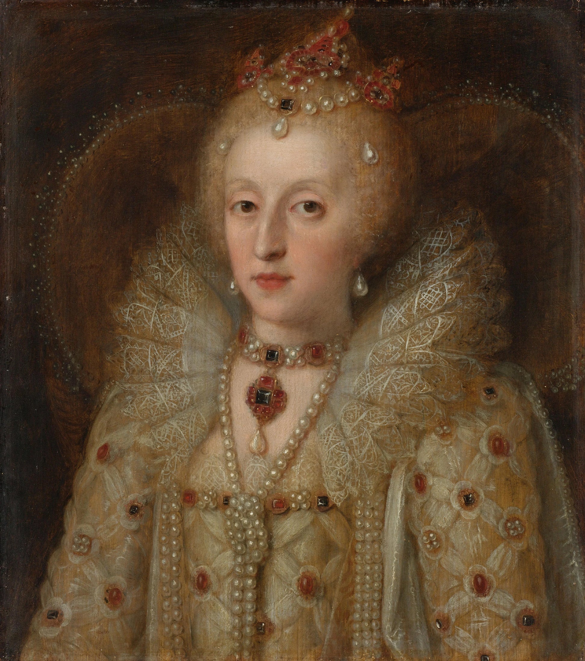 Portrait of Elizabeth I, Queen of England – anonymous Vintage Portrait Art Print | Wall Art Poster