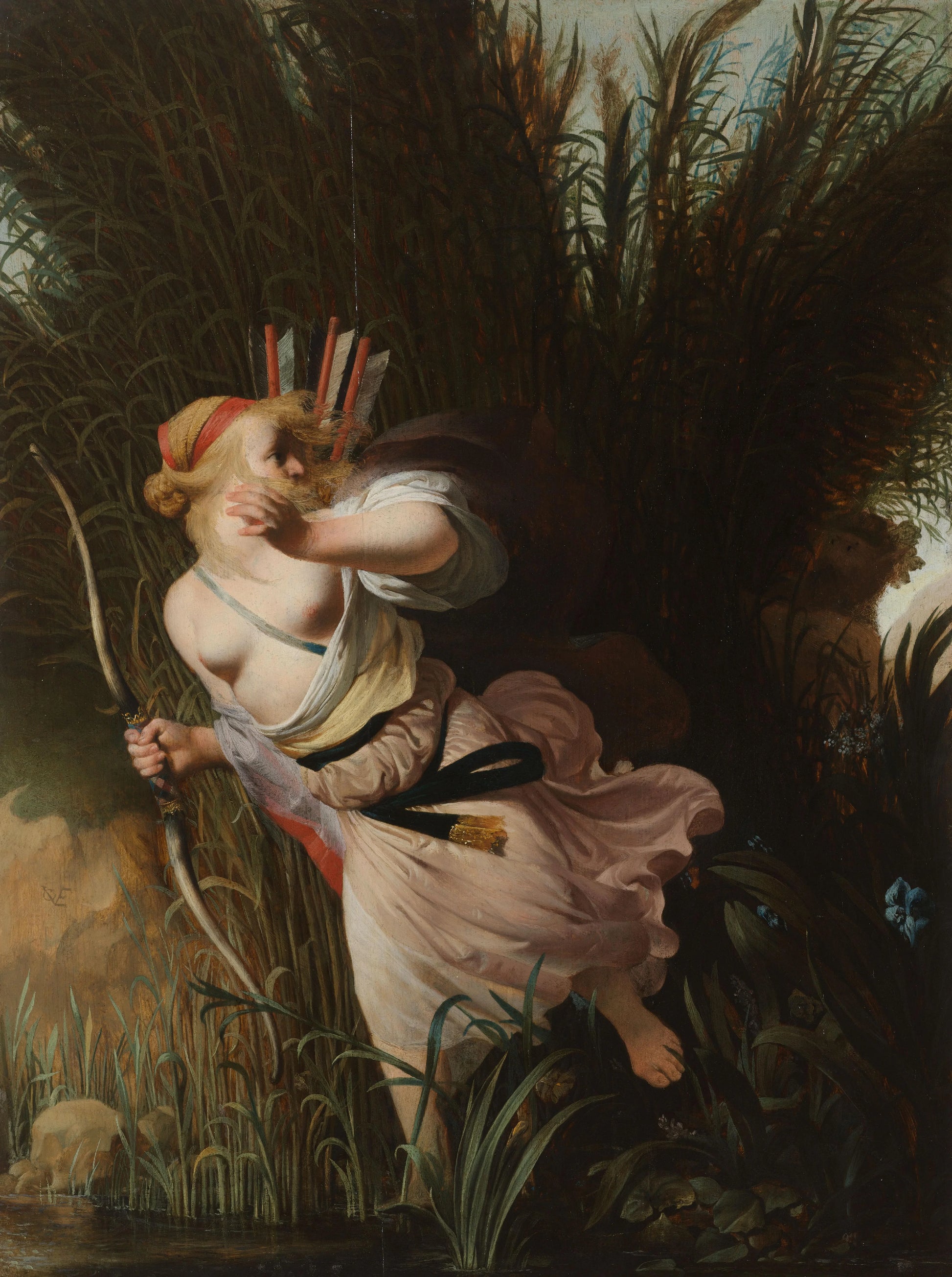 Pan and Syrinx – Caesar van Everdingen (signed by artist) Vintage River Scene Art Print | Wall Art Poster