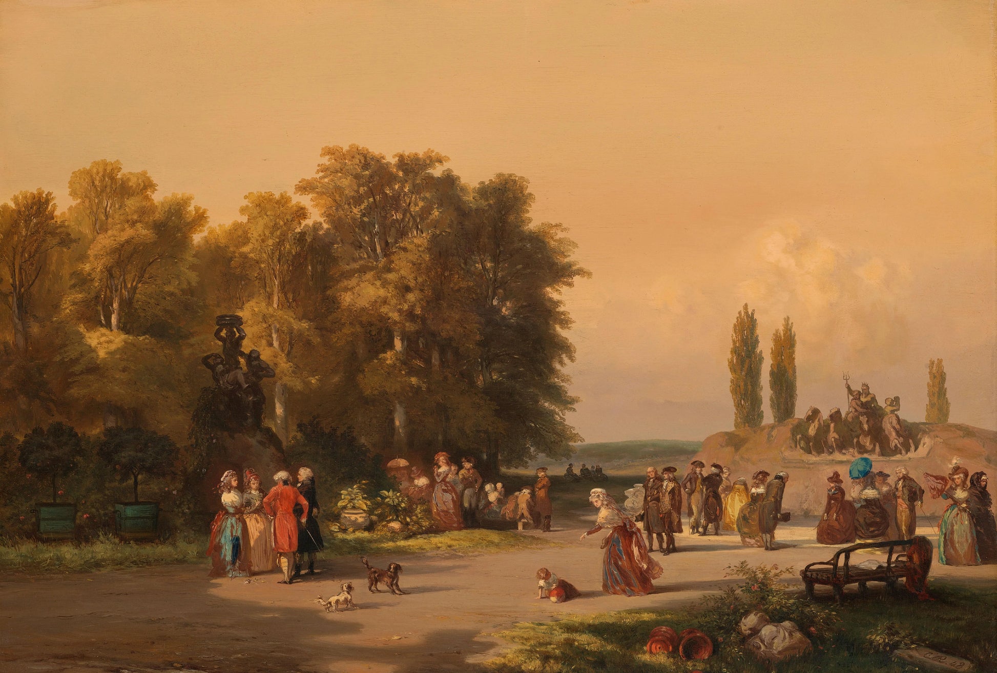 Park in the Vicinity of Paris – Charles Rochussen Vintage Garden Scene Art Print | Wall Art Poster