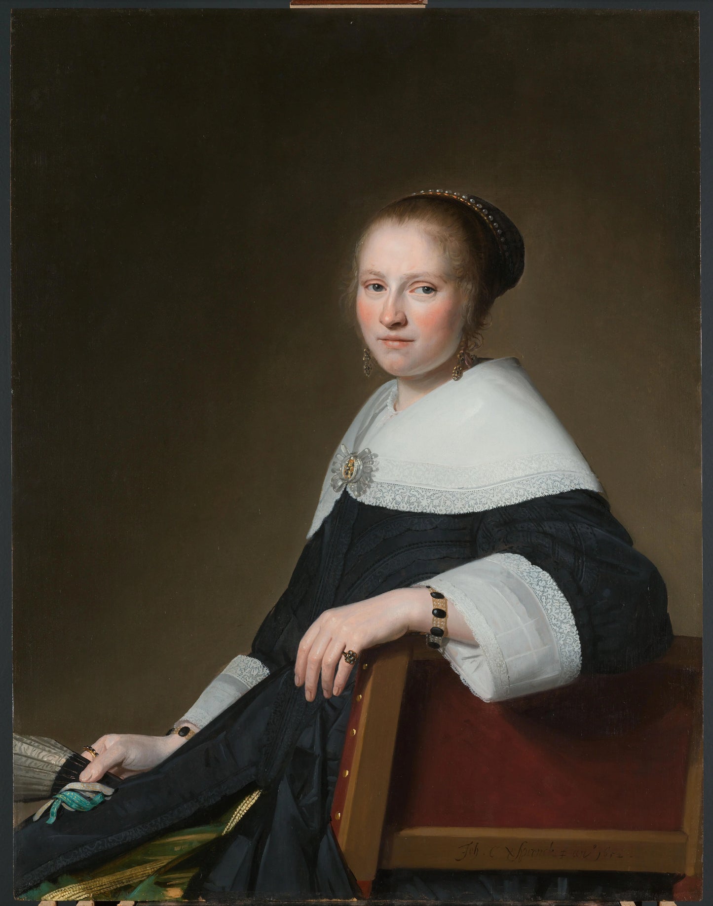 Portrait of Maria van Strijp – Johannes Verspronck (signed by artist) Vintage Portrait Art Print | Wall Art Poster