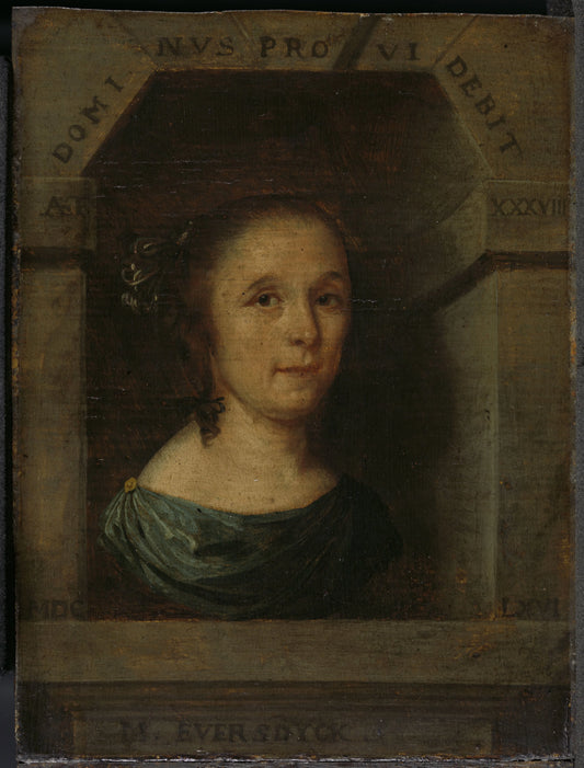 Portrait of Maria Eversdijck (1627/28-1674) – Willem Eversdijck (eigenhandig gesigneerd) Vintage Portrait Art Print | Wall Art Poster