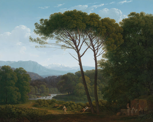 Italianate Landscape with Pines – Hendrik Voogd Vintage Landscape Art Print | Wall Art Poster