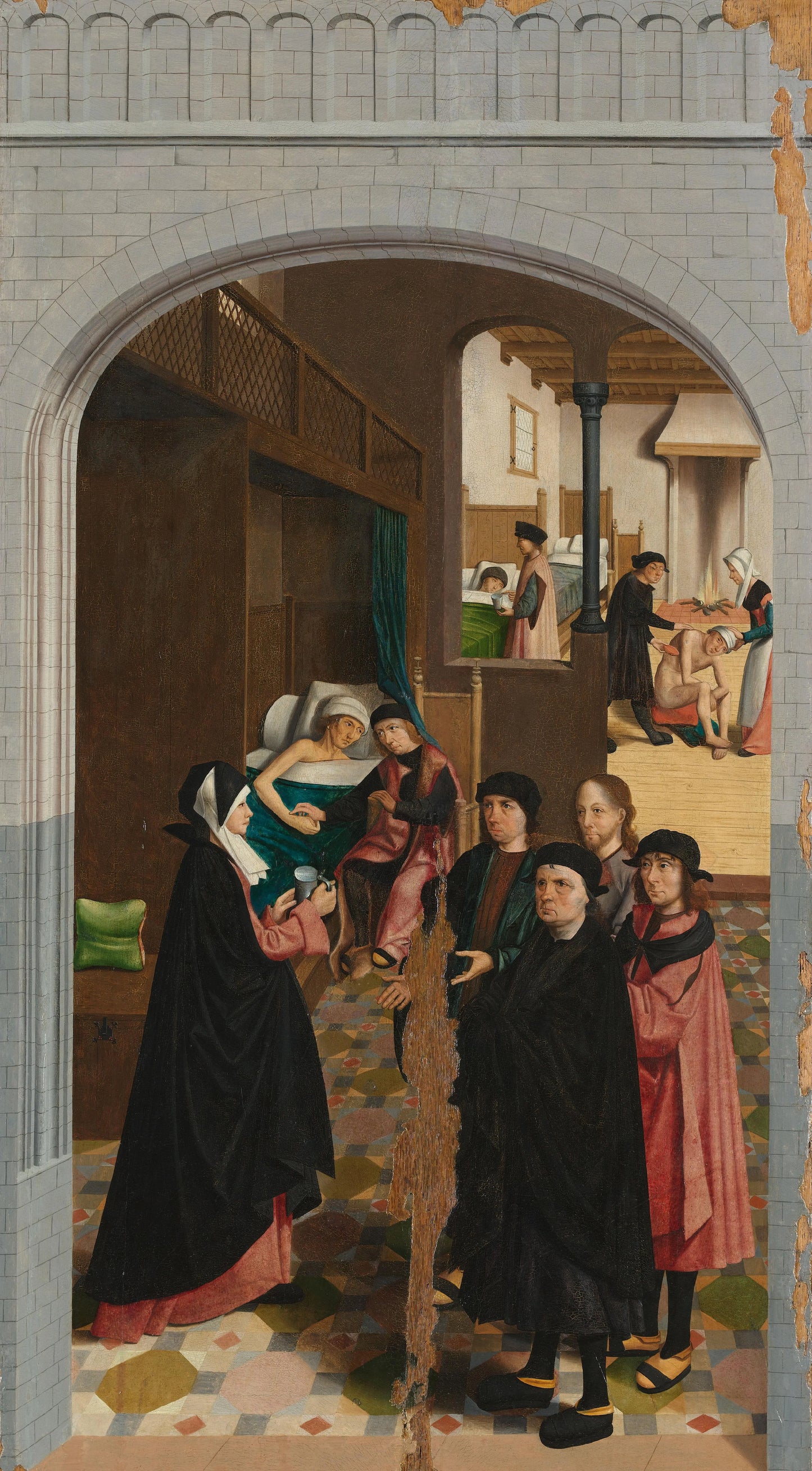The Seven Works of Mercy – Meester van Alkmaar Vintage Cityscape Art Print | Wall Art Poster
