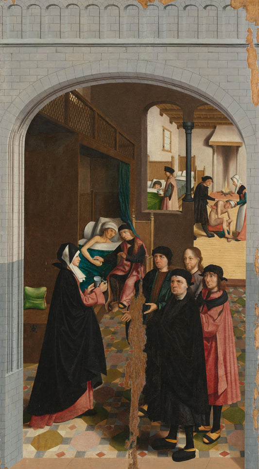 The Seven Works of Mercy – Meester van Alkmaar Vintage Cityscape Art Print | Wall Art Poster