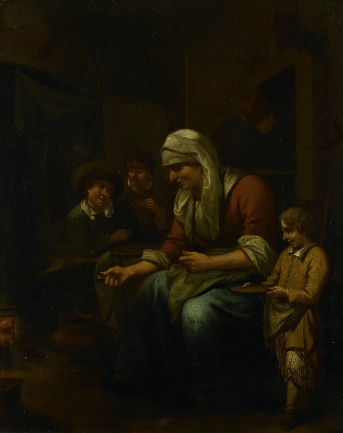 Woman making pancakes – Bernardus van Schijndel Vintage Art Print | Wall Art Poster