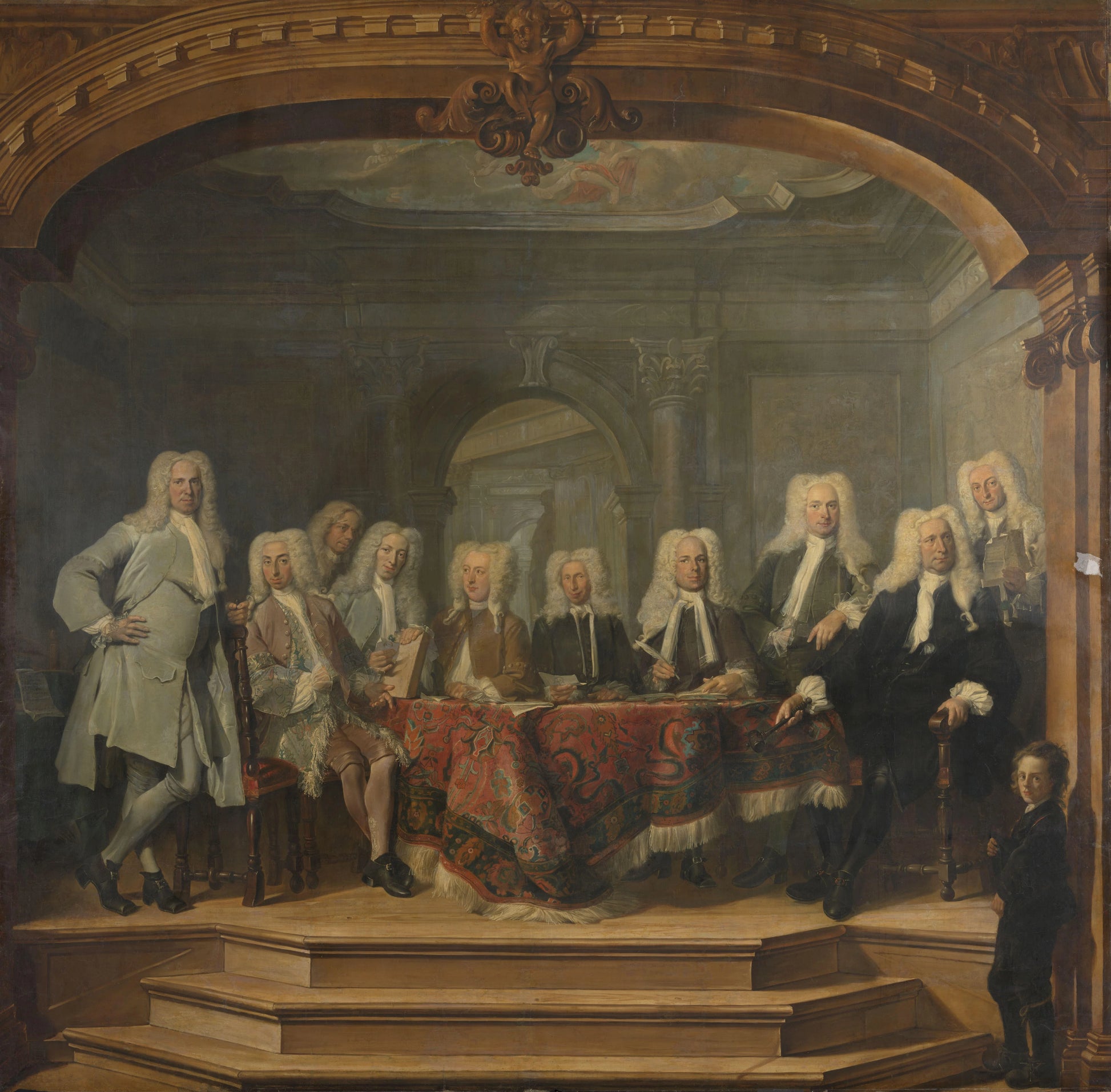 Regents of the Aalmoezeniersweeshuis Orphanage in Amsterdam, 1729 – Cornelis Troost Vintage Art Print | Wall Art Poster