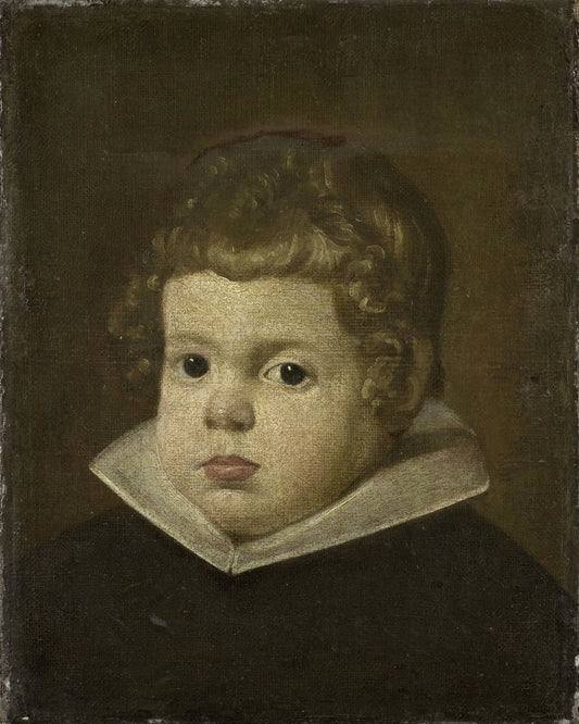 Portrait of a Boy about three years old, possibly Prince Balthasar Carlos, Son of the Spanish King Philip IV – anonymous Vintage Portrait Art Print | Wall Art Poster