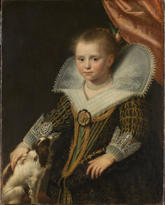 Portrait of a Girl, Known as ‘The Little Princess’ – Paulus Moreelse Vintage Portrait Art Print | Wall Art Poster