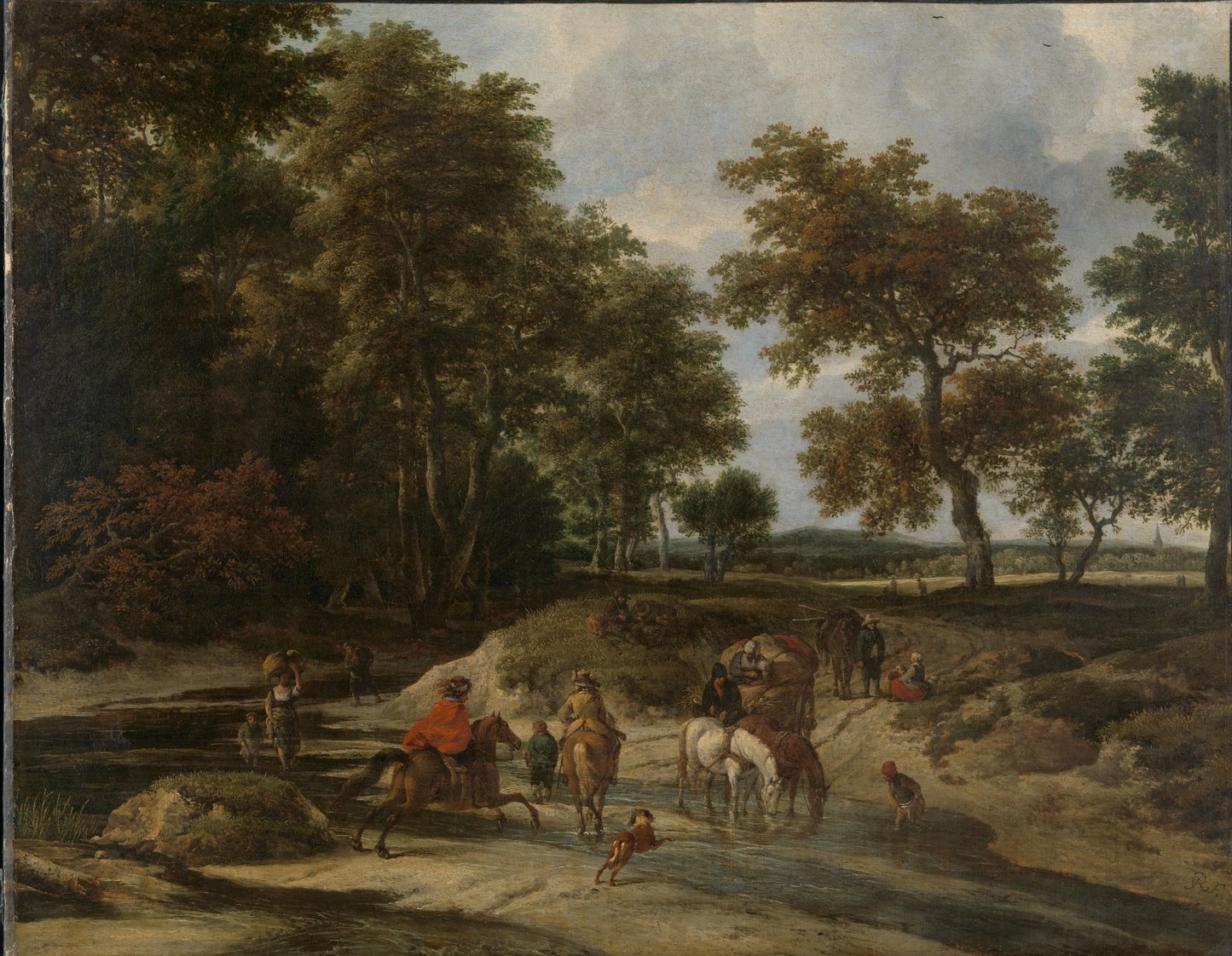 The ford – Jacob Isaacksz van Ruisdael Vintage Landscape Art Print | Wall Art Poster