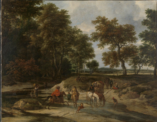 The ford – Jacob Isaacksz van Ruisdael Vintage Landscape Art Print | Wall Art Poster