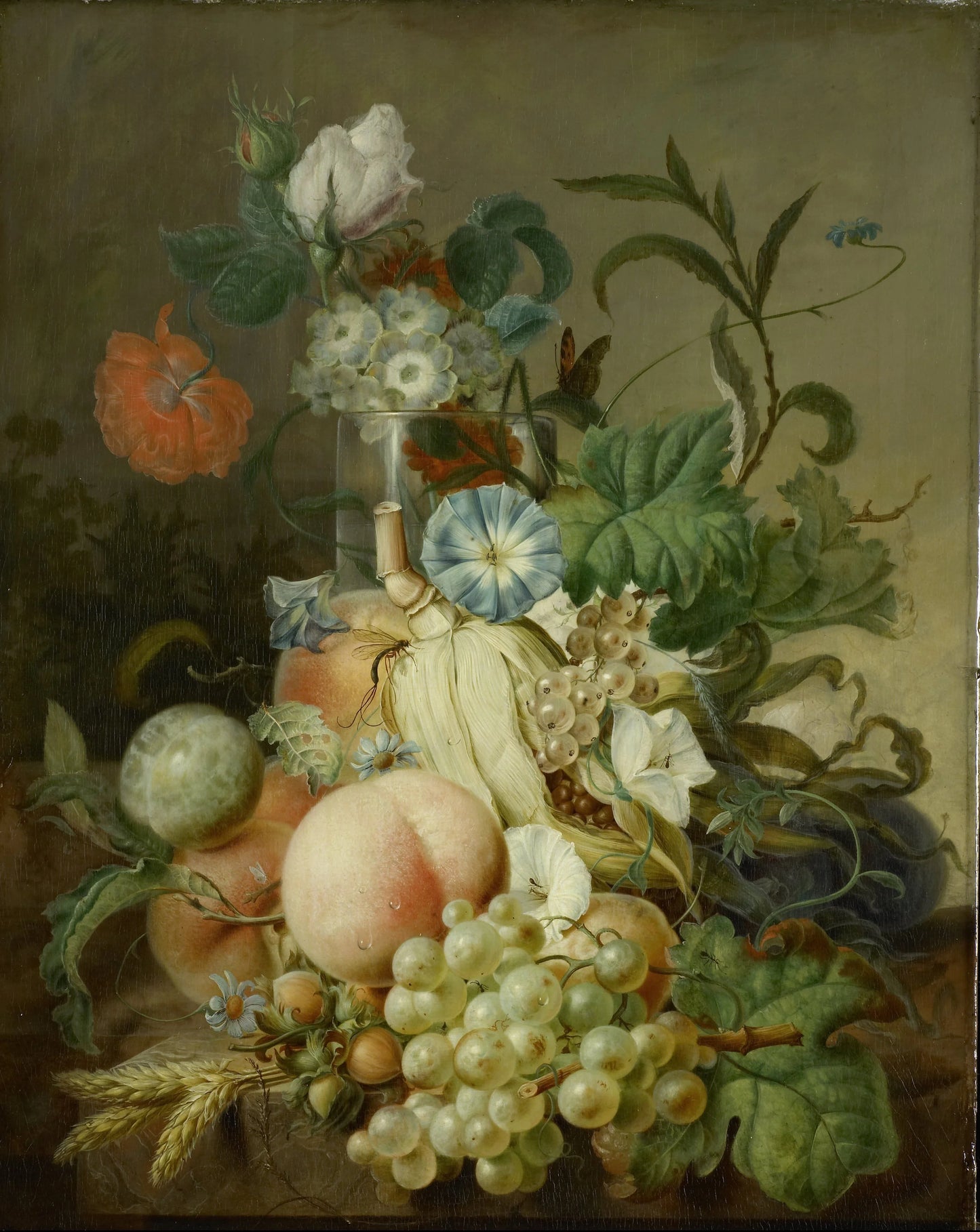 Still Life with Flowers and Fruit – Jan Evert Morel (I) Vintage Still Life Art Print | Wall Art Poster