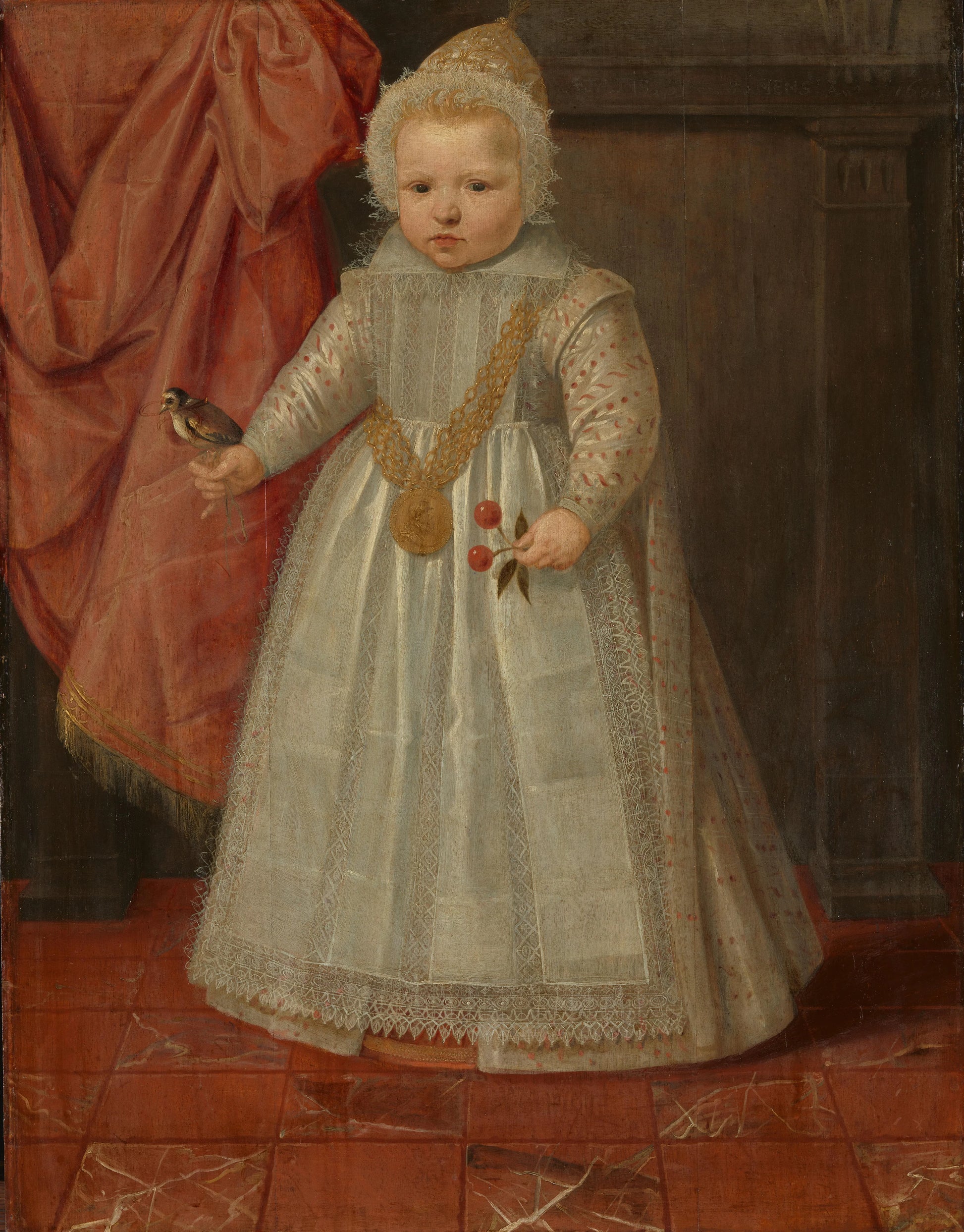 Portrait of a Boy, possibly Louis of Nassau, later Lord of Beverweerd, De Leck, Odijk and Lekkerkerk, Illegitimate Son of Maurice, Prince of Orange, and Margaretha van Mechelen – anonymous Vintage Portrait Art Print | Wall Art Poster
