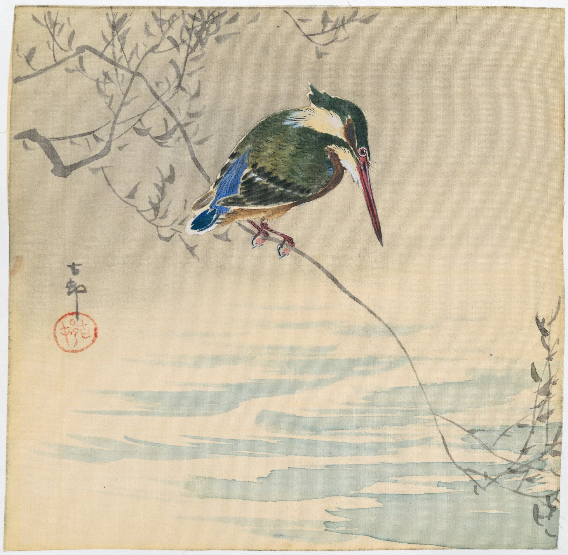 Kingfisher – Ohara Koson Vintage Bird Study Art Print | Wall Art Poster