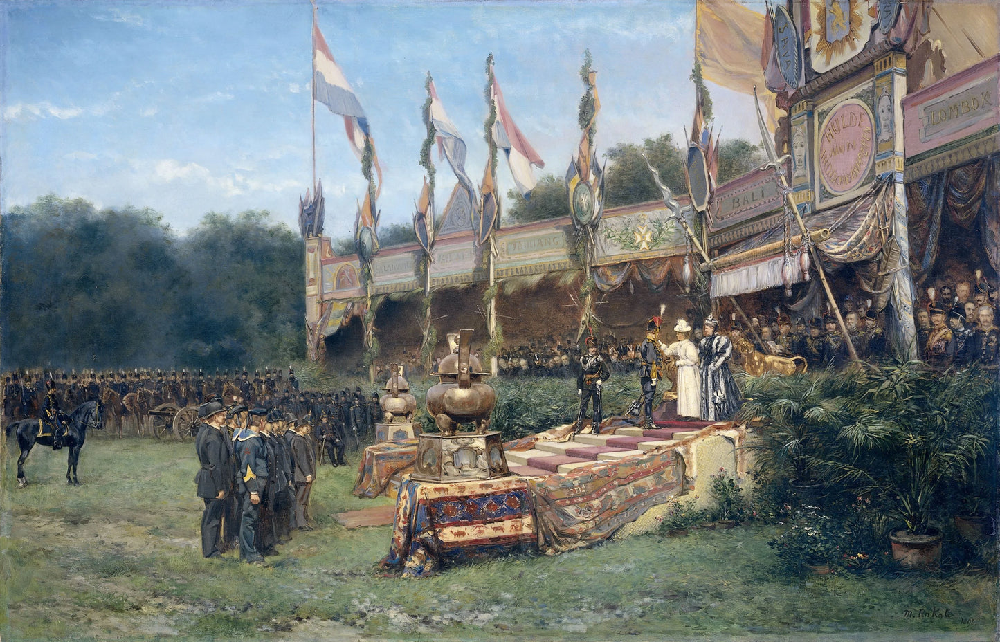 Presentation of the Lombok Cross by Queen Wilhelmina on the Malieveld – Mari ten Kate Vintage Art Print | Wall Art Poster