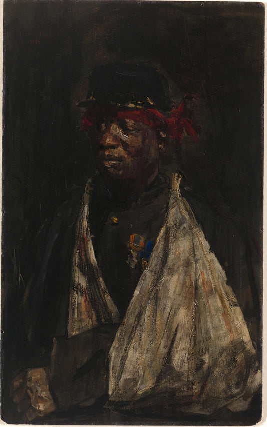 Portrait of a Wounded KNIL soldier – Isaac Israels (signed by artist) Vintage Portrait Art Print | Wall Art Poster