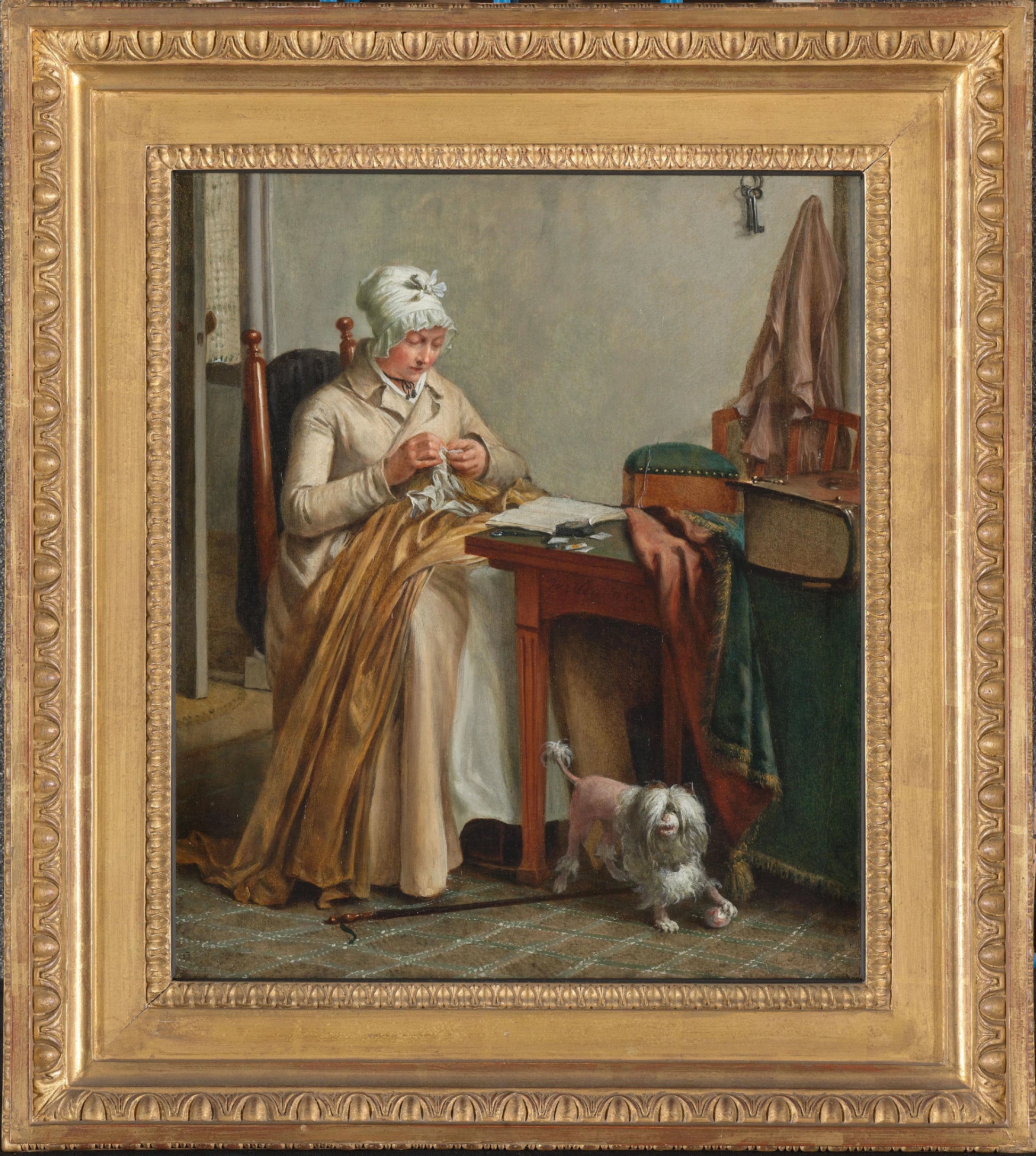 Interior with a Woman Sewing – Wybrand Hendriks (mentioned on object) Vintage Art Print | Wall Art Poster