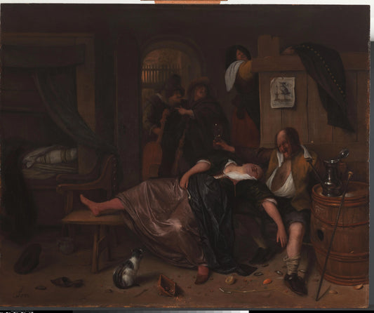 The Drunken Couple – Jan Havicksz. Steen Vintage Art Print | Wall Art Poster