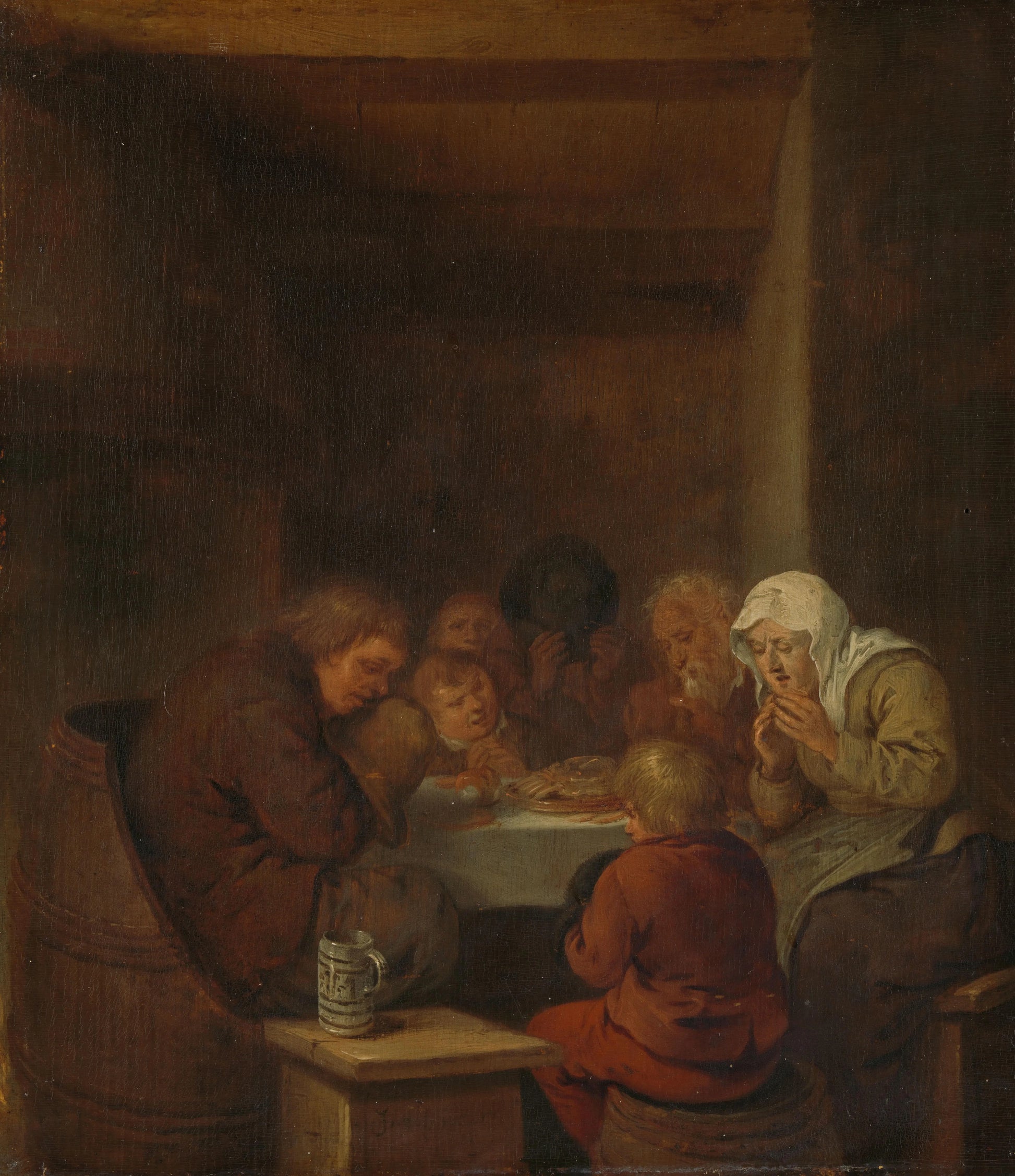 Saying Grace – Jan Miense Molenaer (mentioned on object) Vintage Art Print | Wall Art Poster