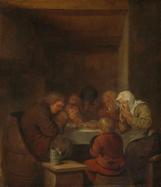 Saying Grace – Jan Miense Molenaer (mentioned on object) Vintage Art Print | Wall Art Poster