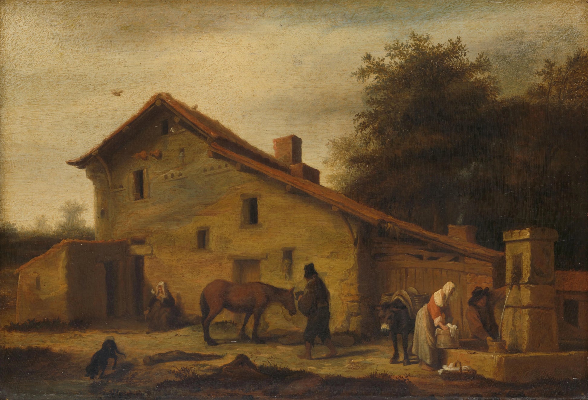 An Inn in the Neighborhood of Nantes – Lambert Doomer Vintage Landscape Art Print | Wall Art Poster