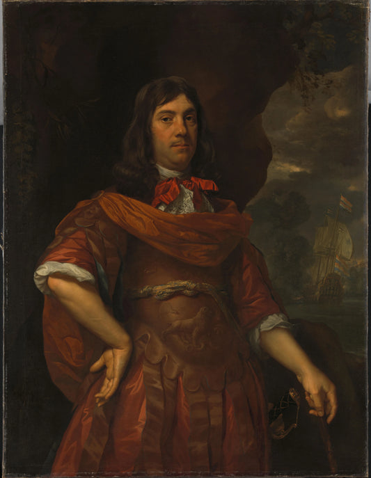 Portrait of Cornelis Tromp (1629-91) – Jan Mijtens (eigenhandig gesigneerd) Vintage Portrait Art Print | Wall Art Poster
