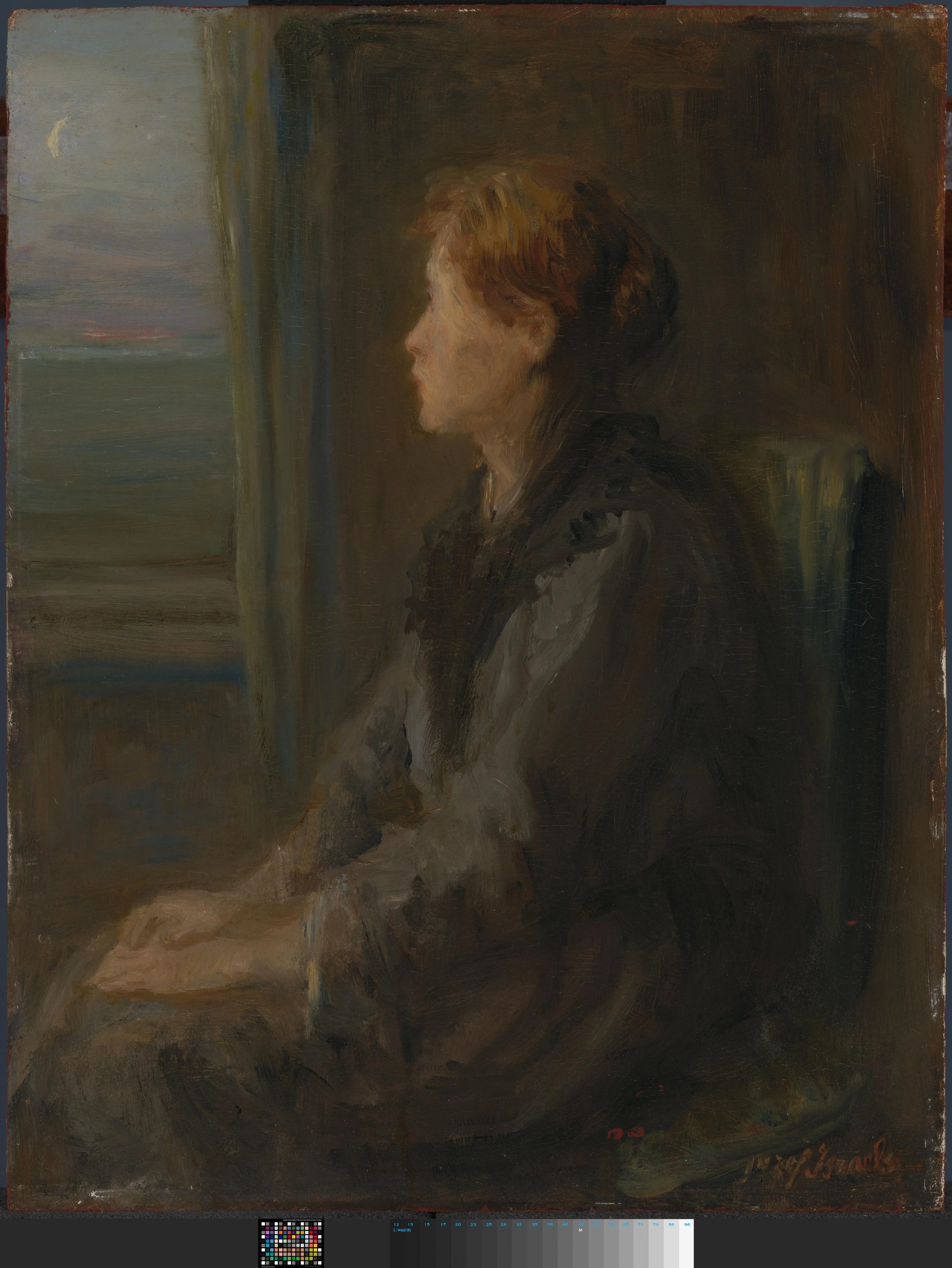 Woman at a Window – Jozef Israëls (mentioned on object) Vintage Art Print | Wall Art Poster