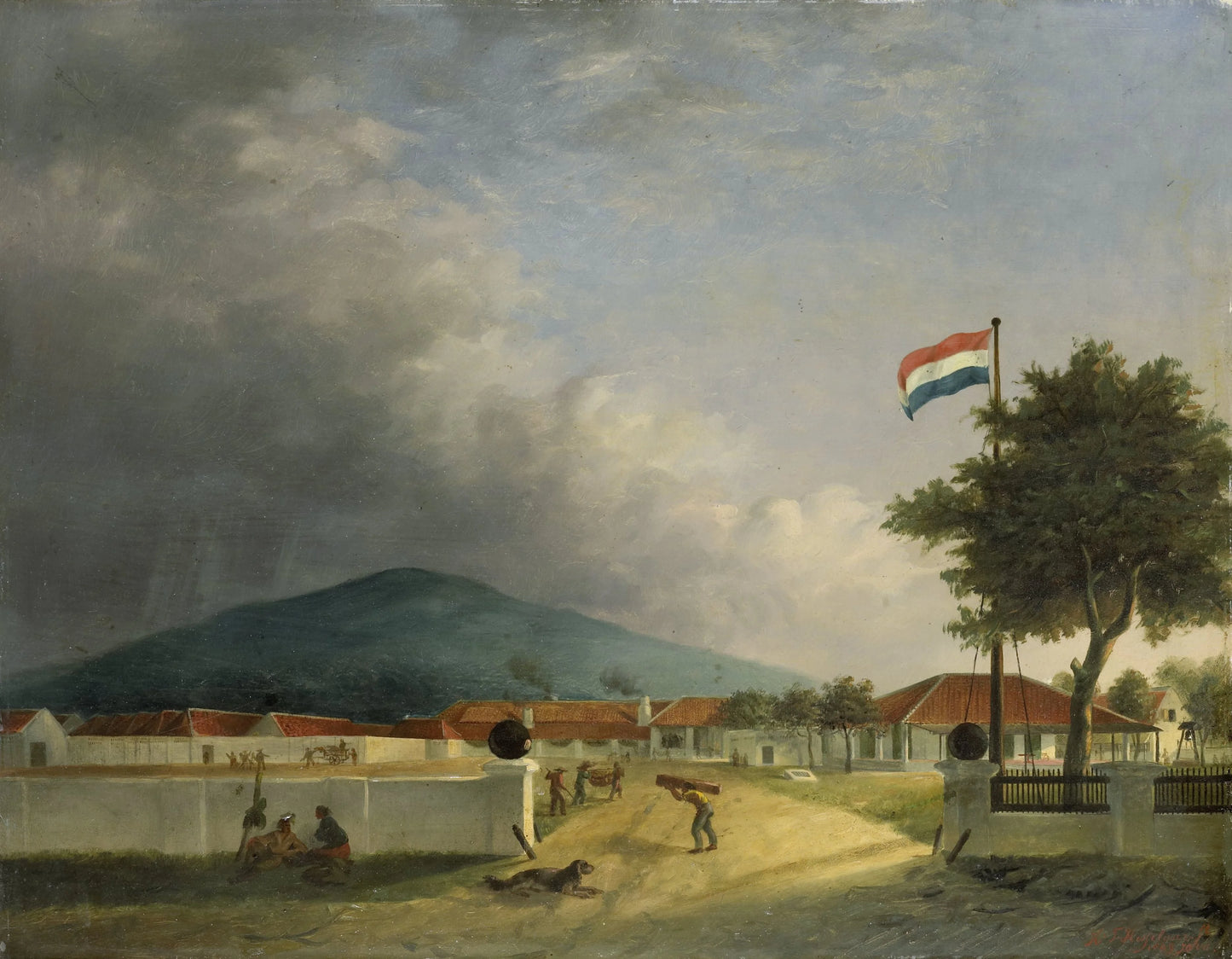 The Kedawong Sugar Factory near Pasuruan, Java – H.Th. Hesselaar Vintage Landscape Art Print | Wall Art Poster