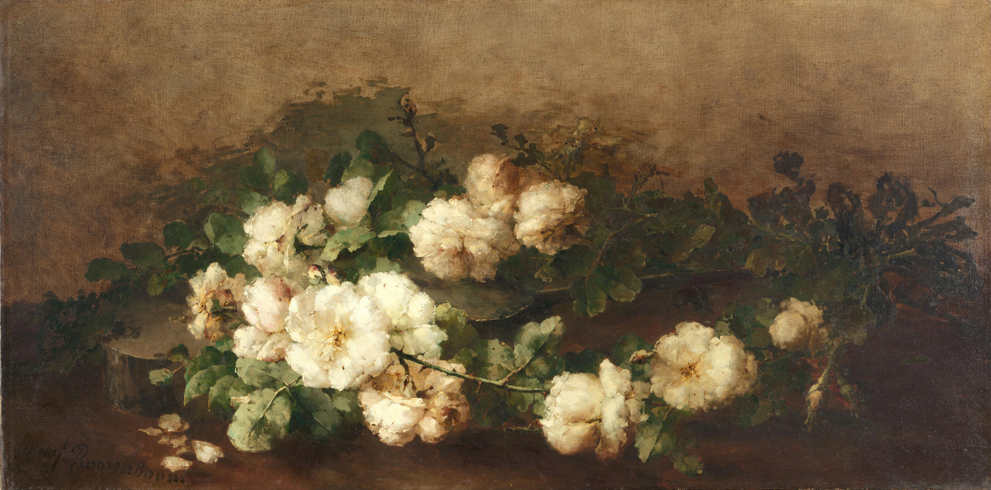 Stilleven met gitaar en rozen – Margaretha Roosenboom Vintage Still Life Art Print | Wall Art Poster