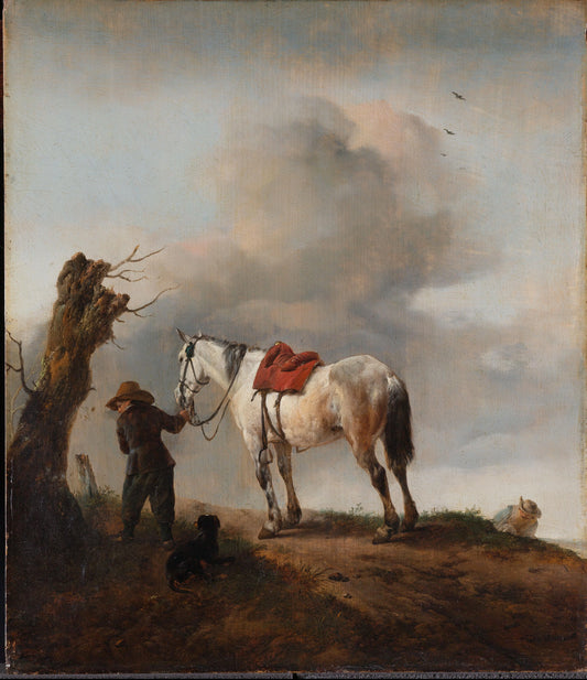 The Grey Horse – Philips Wouwerman (vermeld op object) Vintage Animal Study Art Print | Wall Art Poster