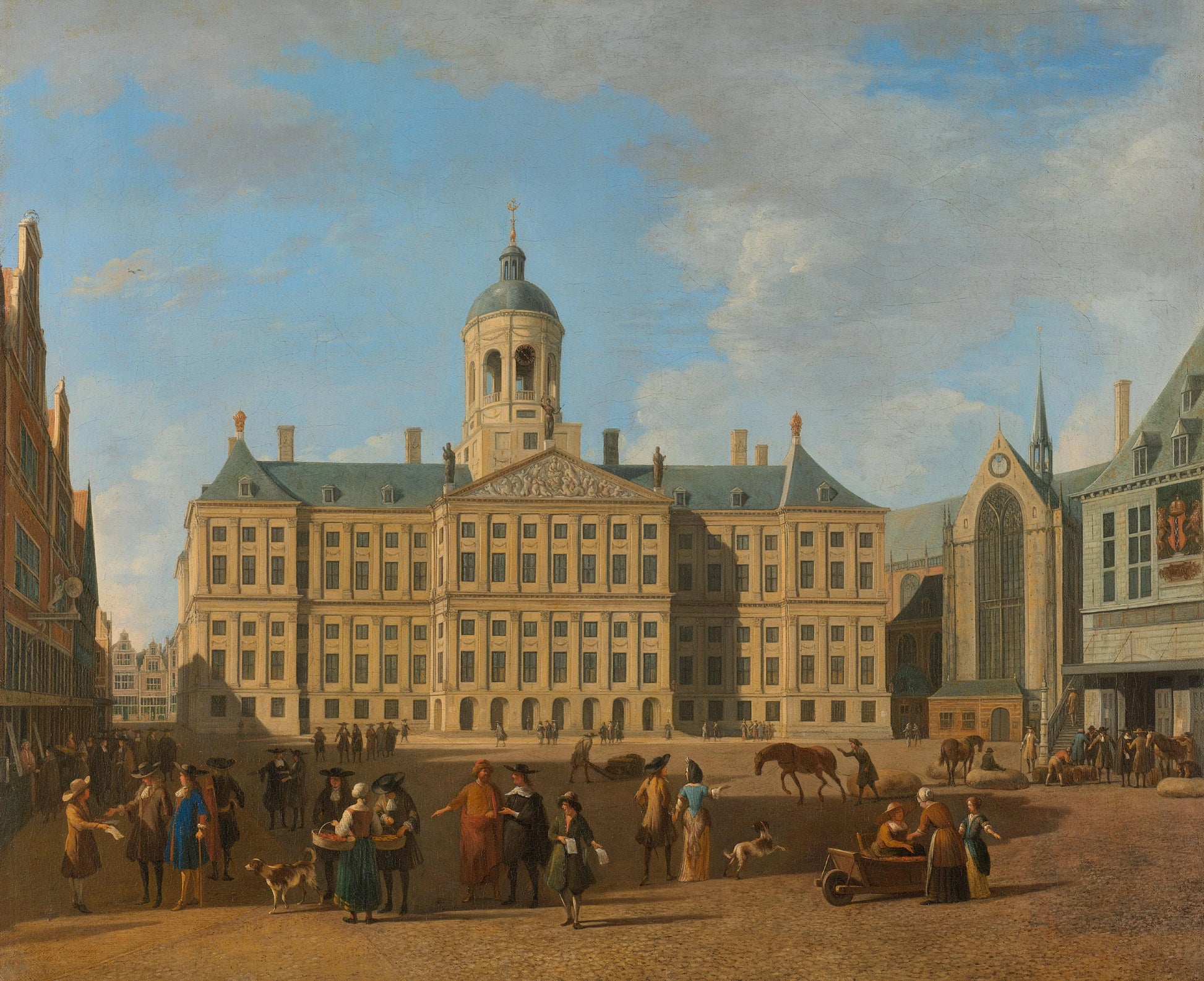 The Town Hall on the Dam, Amsterdam – Gerrit Berckheyde Vintage Cityscape Art Print | Wall Art Poster