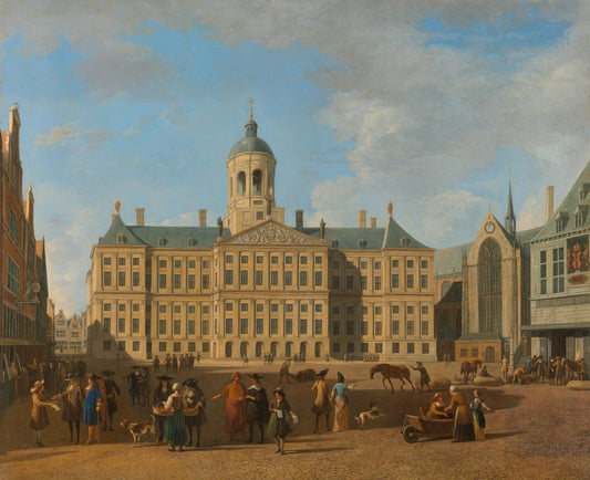 The Town Hall on the Dam, Amsterdam – Gerrit Berckheyde Vintage Cityscape Art Print | Wall Art Poster