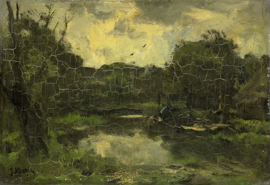 Landschap met schuit – Jacob Maris Vintage Landscape Art Print | Wall Art Poster