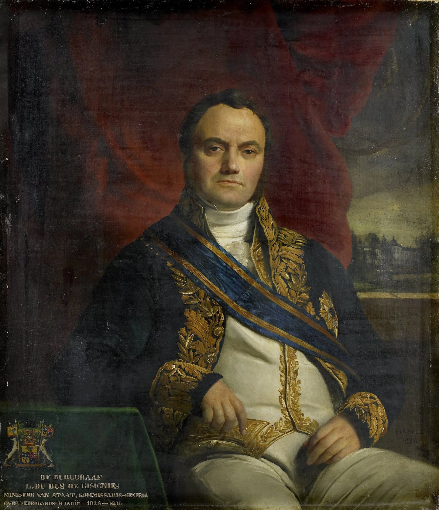 Portrait of Léonard Pierre Joseph, Viscount du Bus de Gisignies, Commissioner-General – François Joseph Navez (mentioned on object) Vintage Portrait Art Print | Wall Art Poster