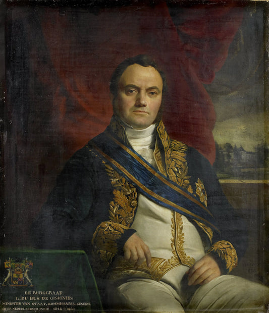 Portrait of Léonard Pierre Joseph, Viscount du Bus de Gisignies, Commissioner-General – François Joseph Navez (mentioned on object) Vintage Portrait Art Print | Wall Art Poster